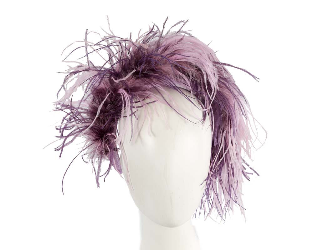 Bespoke lilac headband with оstriсh feathers by Cupids Millinery-0
